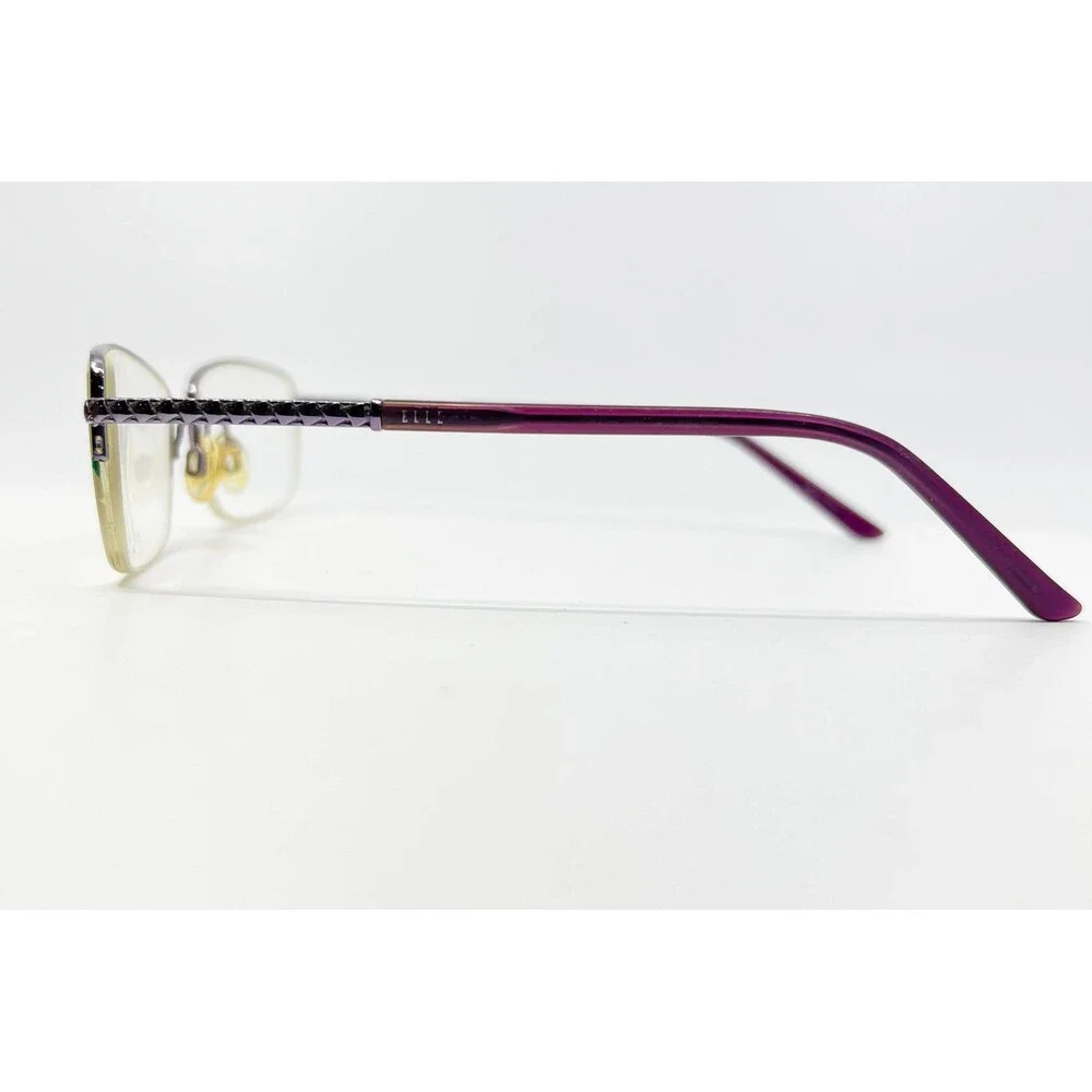 Elle Eyeglasses Women Purple Rectangular Half Rim EL13487 PU 51-18-135
